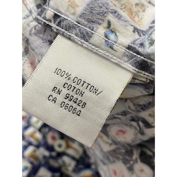 Bugatchi Shirt Mens XL Blue Animal print100% Cotton Shaped Fit Button Up - Picture 6 of 10